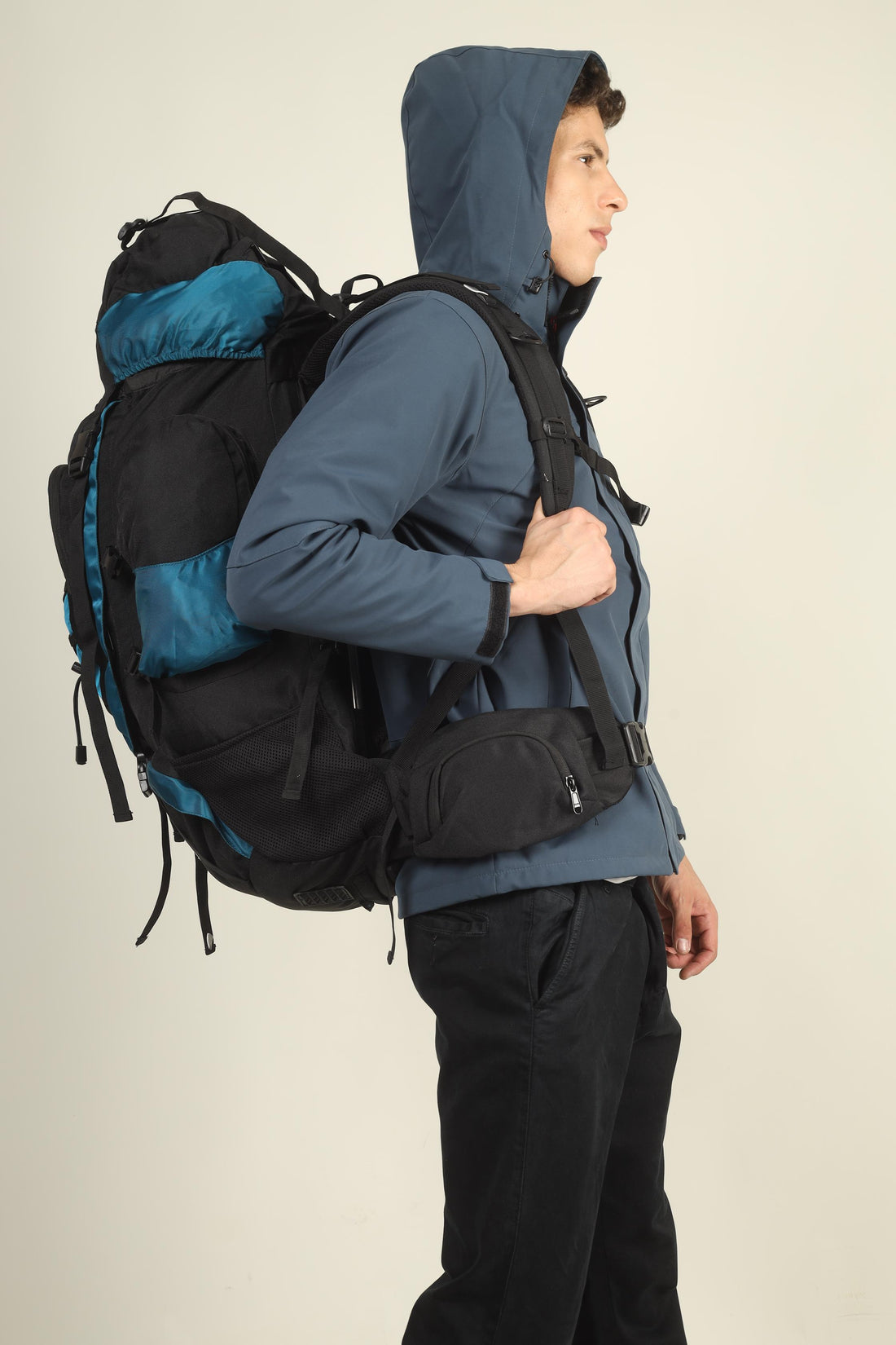PARBAT - NOMAD 65L - Rucksack Bag (With rain cover) Blue