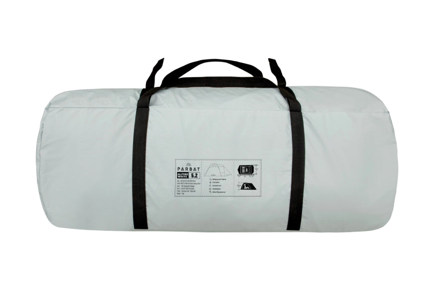 PARBAT TENT-ALPINE 5.2 / 2 ROOM / SNOW PROOF & WATER PROOF SIZE 5-6 PERSONS (ONLY OFF-WHITE)