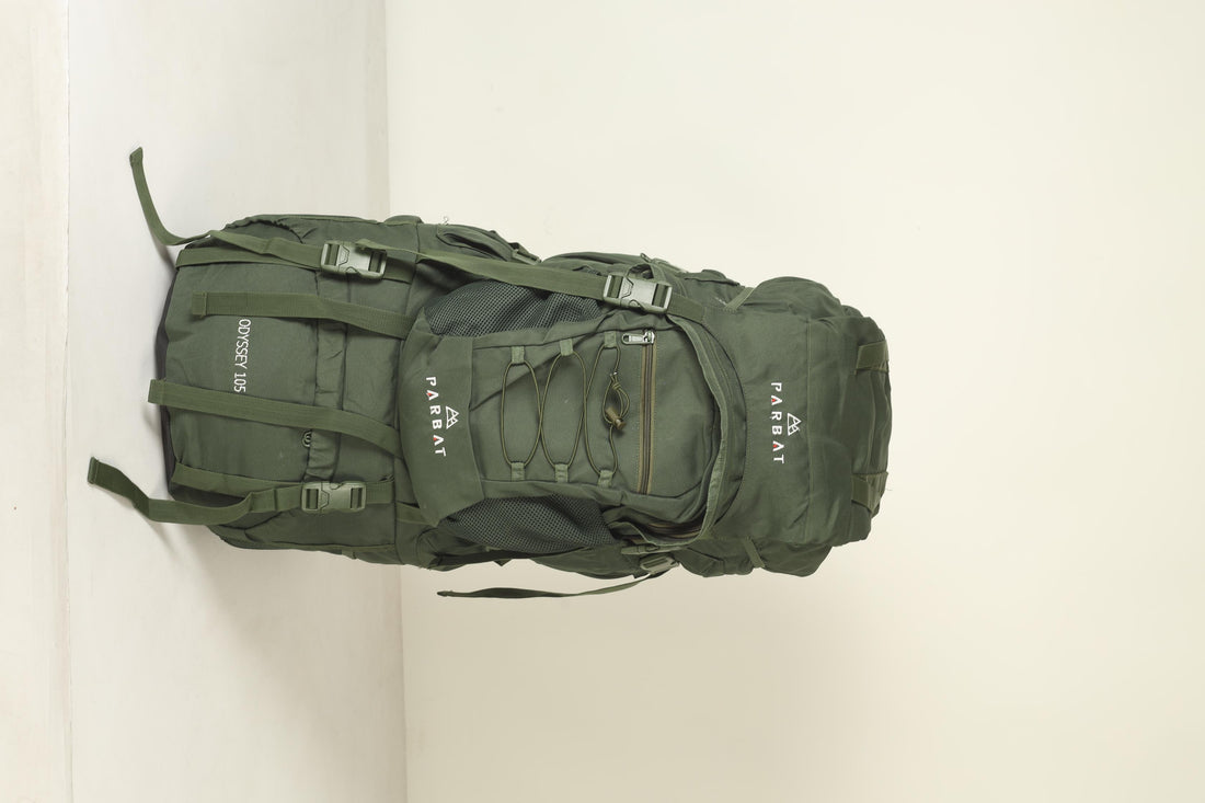 PARBAT - Odyssey 105L- Rucksack Bag (With rain cover) Green